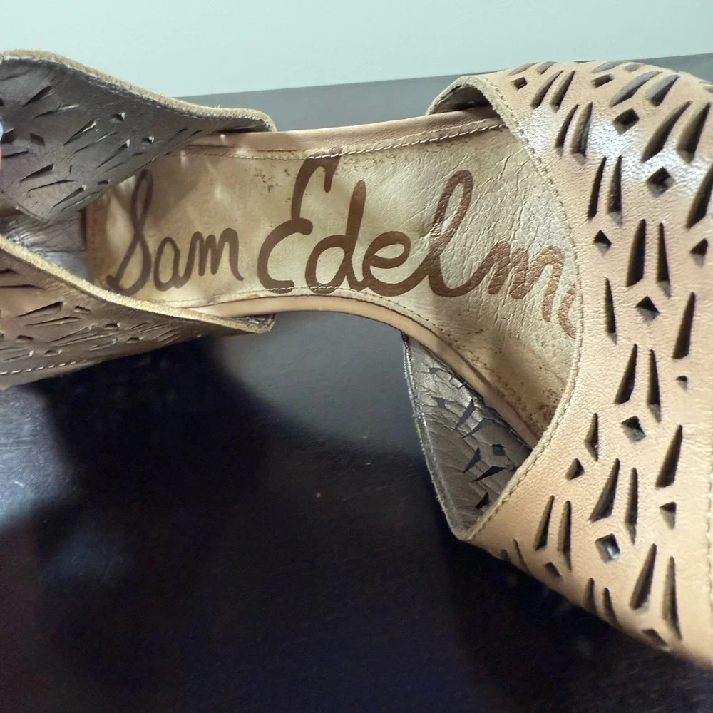 Sam Edelman Leather‎ Stiletto Heel Sandals zip back Sz:9 Mobwife